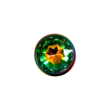 Радужная анальная пробка Rainbow Metal Plug Small - 9,4 см. 