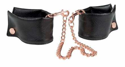 Черные мягкие наручники Entice French Cuffs с цепью 