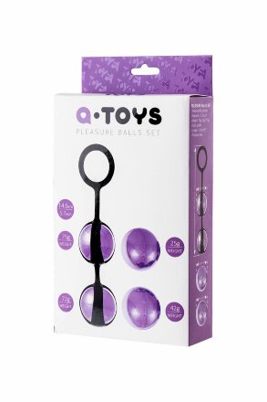 Фиолетово-чёрный набор вагинальных шариков TOYFA A-toys 