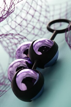 Фиолетово-чёрный набор вагинальных шариков TOYFA A-toys 