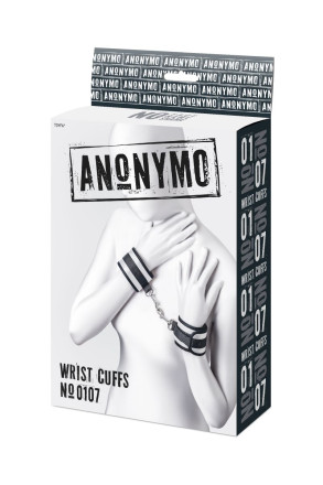 Серебристо-черные наручники Anonymo 