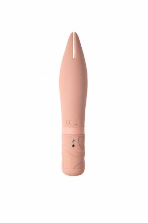 Бежевый мини-вибратор BonBon’s Powerful Spear - 15,2 см. 