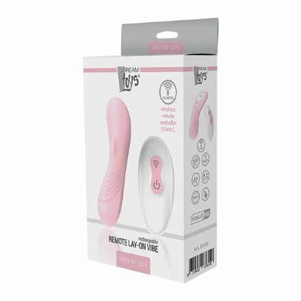Розовый клиторальный стимулятор REMOTE LAY-ON VIBE 