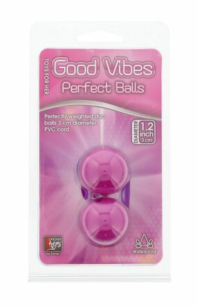 Фиолетовые вагинальные шарики на мягкой сцепке GOOD VIBES PERFECT BALLS 