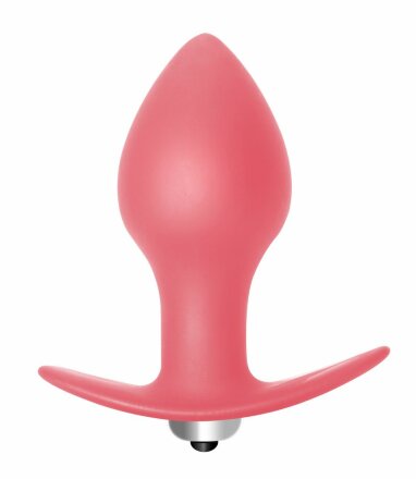 Розовая анальная вибропробка Bulb Anal Plug - 10 см. 