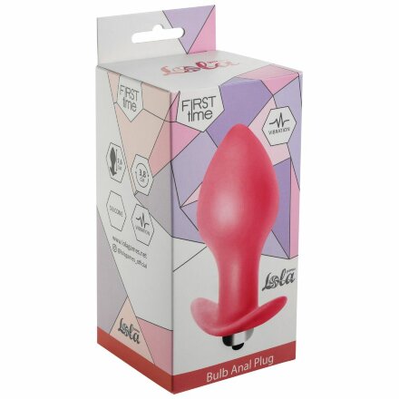 Розовая анальная вибропробка Bulb Anal Plug - 10 см. 
