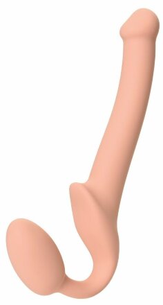 Телесный безремневой страпон Silicone Bendable Strap-On S 