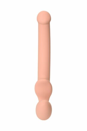 Телесный безремневой страпон Silicone Bendable Strap-On S 