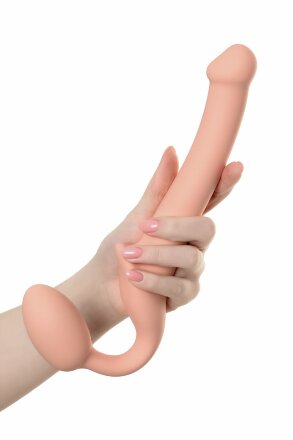 Телесный безремневой страпон Silicone Bendable Strap-On S 
