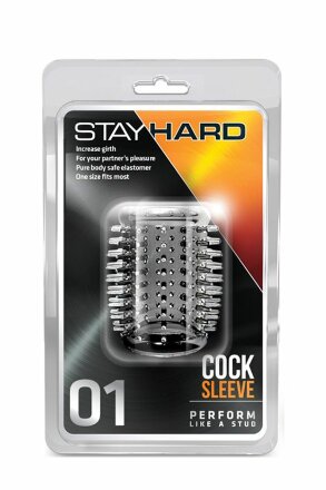 Прозрачная насадка с шипами STAY HARD COCK SLEEVE 01 CLEAR 