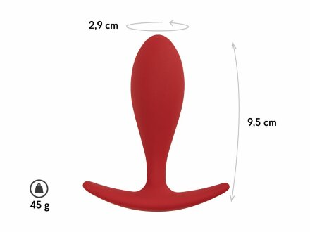Бордовая анальная пробка Lito L - 9,5 см. 