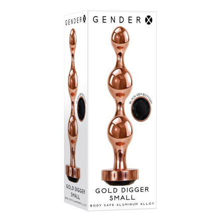 Золотистый анальный стимулятор-елочка Gold Digger Small - 10,5 см. 