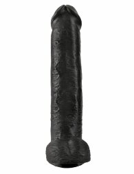 Чёрный фаллоимитатор-гигант 15&quot; Cock with Balls - 40,6 см.