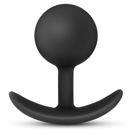 Черная анальная пробка Silicone Vibra Plug - 8,9 см. 