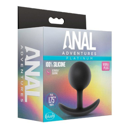 Черная анальная пробка Silicone Vibra Plug - 8,9 см. 