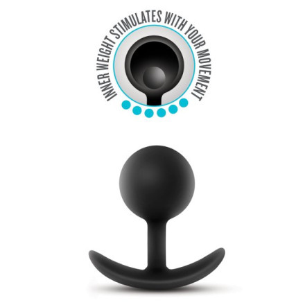 Черная анальная пробка Silicone Vibra Plug - 8,9 см. 