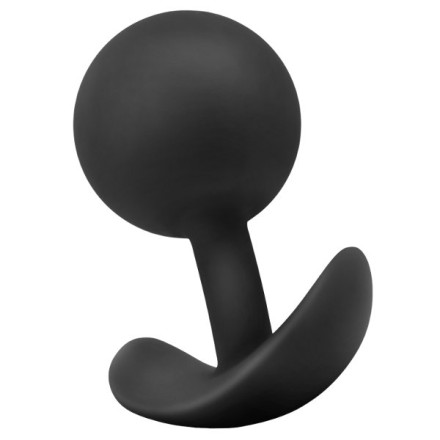 Черная анальная пробка Silicone Vibra Plug - 8,9 см. 