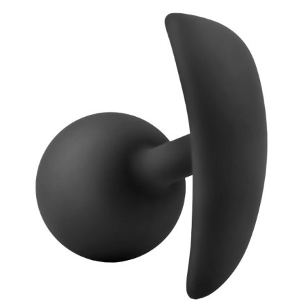Черная анальная пробка Silicone Vibra Plug - 8,9 см. 