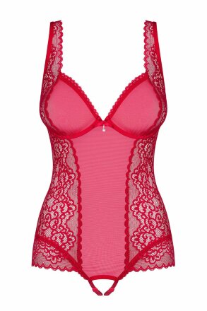 Оригинальное кружевное боди с интимным доступом Rougebelle 