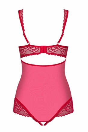 Оригинальное кружевное боди с интимным доступом Rougebelle 