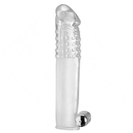 Прозрачная насадка с массажными точками и вибрацией Size Matters - 14 см. 