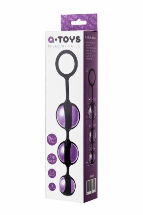 Фиолетово-черные тройные вагинальные шарики TOYFA A-toys 