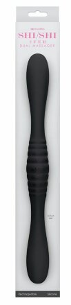 Черный двойной вибромассажер 2FER Dual Massager - 36 см. 