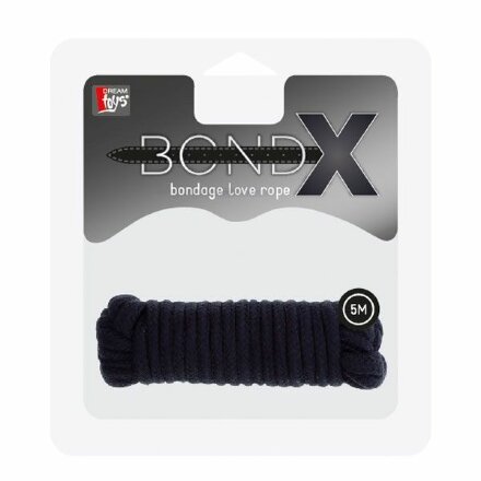 Чёрная веревка для связывания BONDX LOVE ROPE - 5 м. 