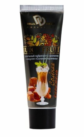 Интимный гель-смазка JUICY FRUIT с ароматом солёной карамели - 30 мл. 