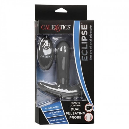 Серый вибромассажер простаты Remote Control Dual Pulsating Probe 