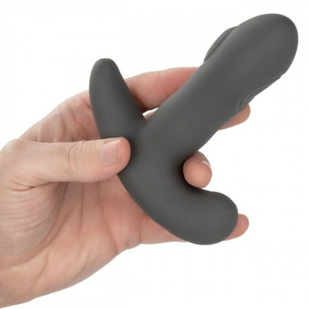 Серый вибромассажер простаты Remote Control Dual Pulsating Probe 
