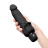 Черный вибратор-реалистик с клиторальными лепестками 7  Realistic Vibrator - 21,5 см. 