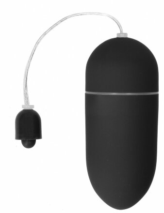 Черное гладкое виброяйцо Vibrating Egg - 8 см. 