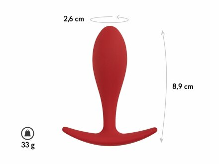 Бордовая анальная пробка Lito M - 8,9 см. 