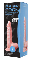 Телесный фаллоимитатор Vander Realistic Cock Bending Ultra Soft Dildo 7.1 - 15,5 см.