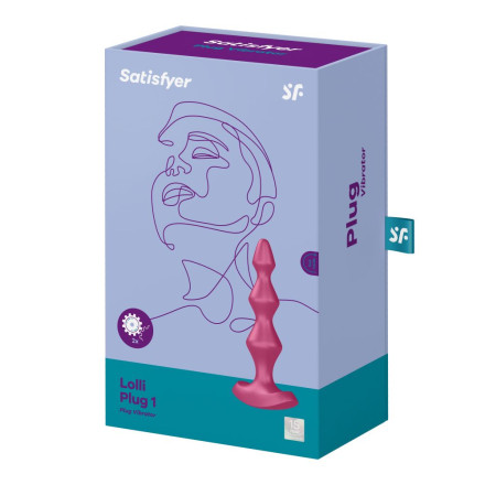 Малиновая анальная пробка с вибрацией Lolli Plug 1 - 13,5 см. 