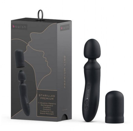 Черный клиторальный стимулятор Bthrilled Premium - 21 см. 