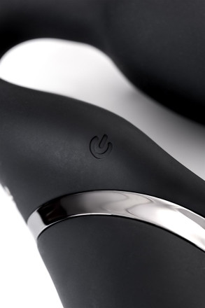 Черный безремневой вибрострапон Silicone Bendable Strap-On M 