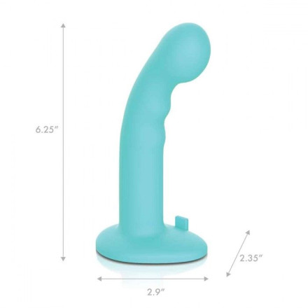 Голубая изогнутая насадка 6in Remote Control Ripple P-Spot G-Spot на черных трусиках - 16 см. 