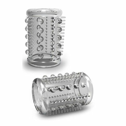 Прозрачная насадка с шипами и шишечками STAY HARD COCK SLEEVE 03 CLEAR 