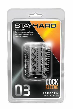 Прозрачная насадка с шипами и шишечками STAY HARD COCK SLEEVE 03 CLEAR 
