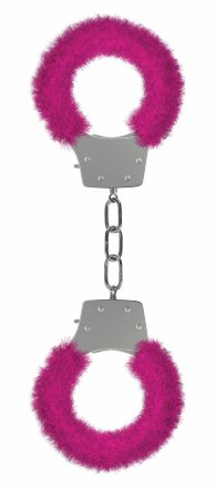 Розовые пушистые наручники OUCH! Pink 