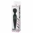 Черный жезловый вибромассажер с ребристой головкой Body Wand - 25 см. 