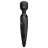 Черный жезловый вибромассажер с ребристой головкой Body Wand - 25 см. 