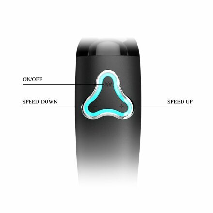 Черный жезловый вибромассажер с ребристой головкой Body Wand - 25 см. 
