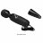 Черный жезловый вибромассажер с ребристой головкой Body Wand - 25 см. 