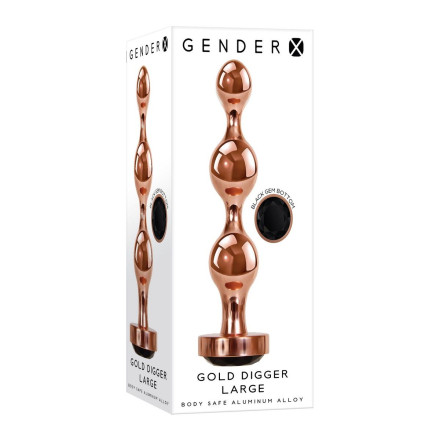Золотистый анальный стимулятор-елочка Gold Digger Large - 13,5 см. 
