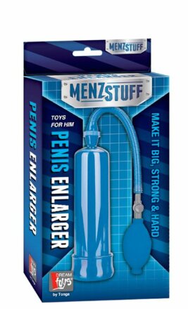 Синяя вакуумная помпа MENZSTUFF PENIS ENLARGER 