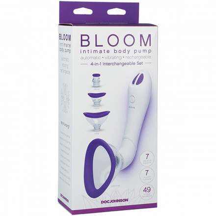 Автоматическая женская вибропомпа Bloom со сменными насадками 