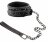 Чёрный кожаный ошейник с поводком Collar With Leash  